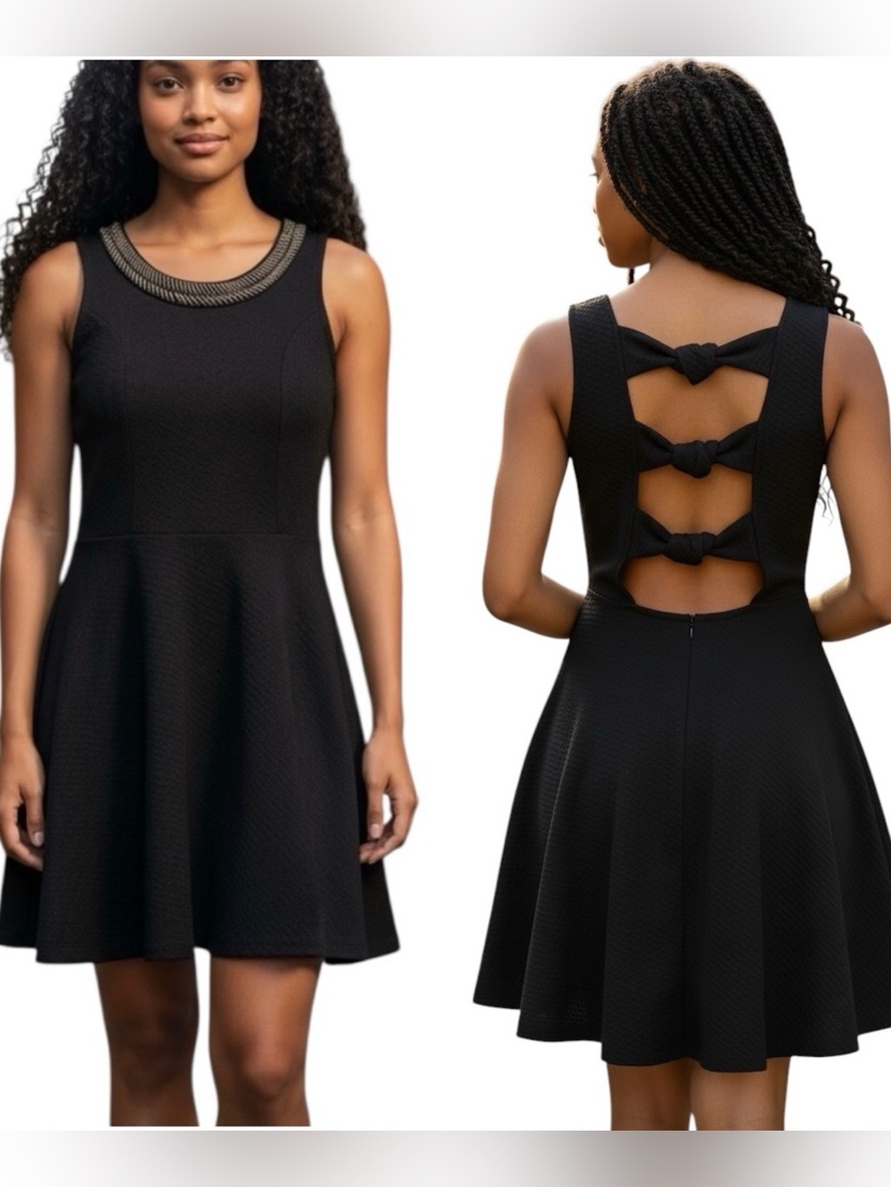 Hype  Black Cut-out Fit & Flare Mini Dress Size M